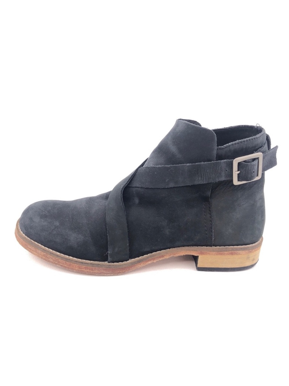 Free People Black cross Strap Ankle Booties leather sz 39 9 boots Las Palmas